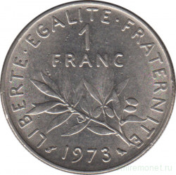 Монета. Франция. 1 франк 1973 год.