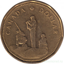 Монета. Канада. 1 доллар 1995 год. Памятник миротворческим силам.