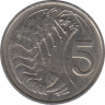 Монета. Каймановы острова. 5 центов 1990 год. рев.