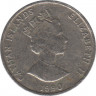 Монета. Каймановы острова. 5 центов 1990 год. ав.