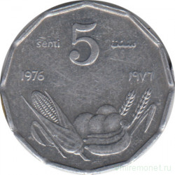 Монета. Сомали. 5 центов 1976 год.