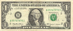 Банкнота. США. 1 доллар 1999 год. B. Тип 504.