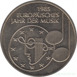 Монета. ФРГ. 5 марок 1985 год. Европейский год музыки.