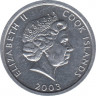 Монета. Острова Кука. 1 цент 2003 год. Петух. ав.