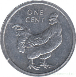 Монета. Острова Кука. 1 цент 2003 год. Петух.