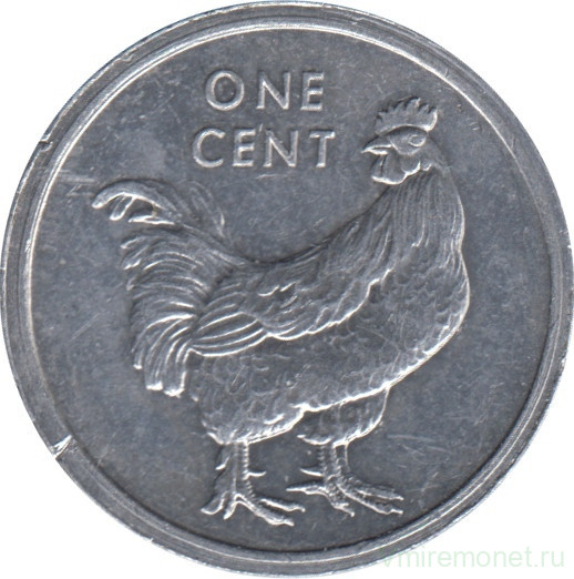 Монета. Острова Кука. 1 цент 2003 год. Петух.