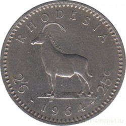 Монета. Родезия. 2 1/2 шиллинга (25 центов) 1964 год.