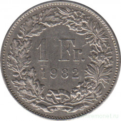 Монета. Швейцария. 1 франк 1982 год.