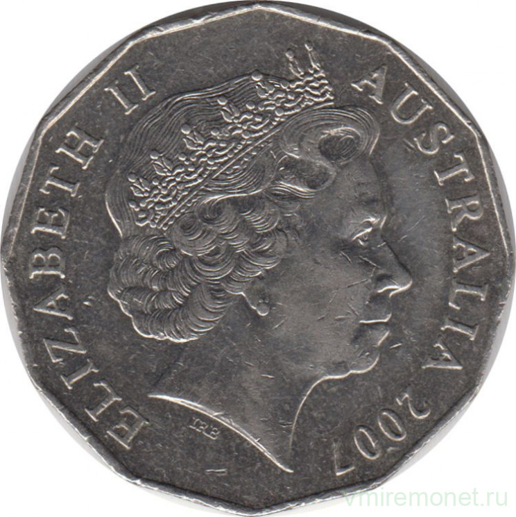Монета. Австралия. 50 центов 2007 год.