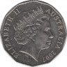 Монета. Австралия. 50 центов 2007 год. ав.