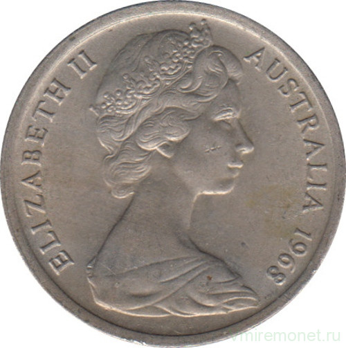 Монета. Австралия. 5 центов 1968 год.