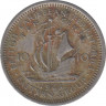 Монета. Британские Восточные Карибские территории. 10 центов 1961 год. ав.