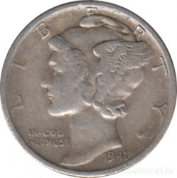 Монета. США. 10 центов 1941 год. Монетный двор D.