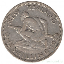 Монета. Новая Зеландия. 1 шиллинг 1933 год.