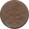 Монета. Французская Экваториальная Африка. 50 сантимов 1943 год. ав.