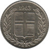 Монета. Исландия. 10 аурар 1963 год ав.