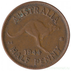 Монета. Австралия. 1/2 пенни 1944 год.