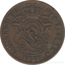 Монета. Бельгия. 2 сантима 1902 год. Des Belges.
