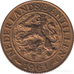 Монета. Нидерландские Антильские острова. 1 цент 1961 год.