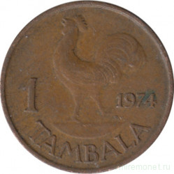 Монета. Малави. 1 тамбала 1974 год.