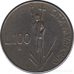 Монета. Ватикан. 100 лир 1991 год. Воскрешение.