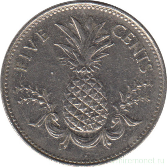 Монета. Багамские острова. 5 центов 2000 год.