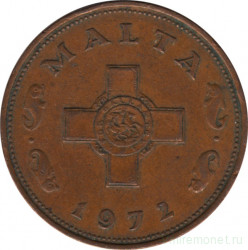 Монета. Мальта. 1 цент 1972 год.