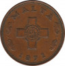  Монета. Мальта. 1 цент 1972 год. ав.
