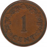  Монета. Мальта. 1 цент 1972 год. рев.