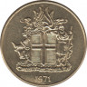 Монета. Исландия. 1 крона 1971 год. ав.