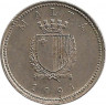 Аверс. Монета. Мальта. 2 цента 1991 год.