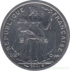 Монета. Французская Полинезия. 1 франк 2001 год.
