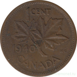 Монета. Канада. 1 цент 1940 год.