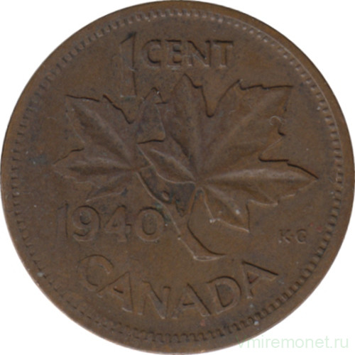 Монета. Канада. 1 цент 1940 год.