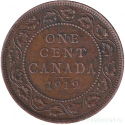 Монета. Канада. 1 цент 1919 год.