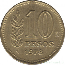 Монета. Аргентина. 10 песо 1978 год.