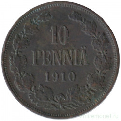 Монета. Русская Финляндия. 10 пенни 1910 год.
