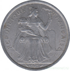 Монета. Французская Полинезия. 2 франка 1975 год.