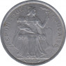 Монета. Французская Полинезия. 2 франка 1975 год. ав.