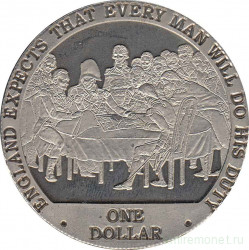 Монета. Острова Кука. 1 доллар 2007 год. Англия ожидает, что каждый выполнит свой долг. Военный совет.