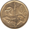 Монета. Южно-Африканская республика (ЮАР). 10 центов 1990 год. рев.