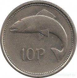 Монета. Ирландия. 10 пенсов 1993 год.
