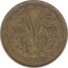 Монета. Того. 5 франков 1956 год. рев.