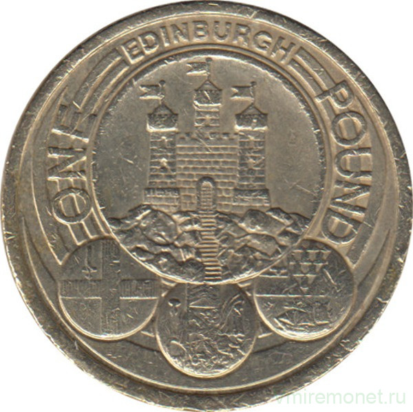 Монета. Великобритания. 1 фунт 2011 год. Шотландия. Эдинбург.