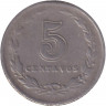 Монета. Аргентина. 5 сентаво 1933 год.