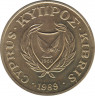  Монета. Кипр. 20 центов 1989 год. ав.