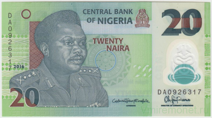 Банкнота. Нигерия. 20 найр 2016 год. Тип 34l.
