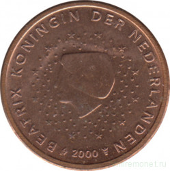 Монета. Нидерланды. 2 цента 2000 год.