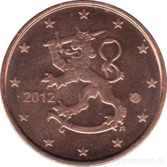 Монета. Финляндия. 2 цента 2012 год.