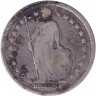 Монета. Швейцария. 1 франк 1876 год.